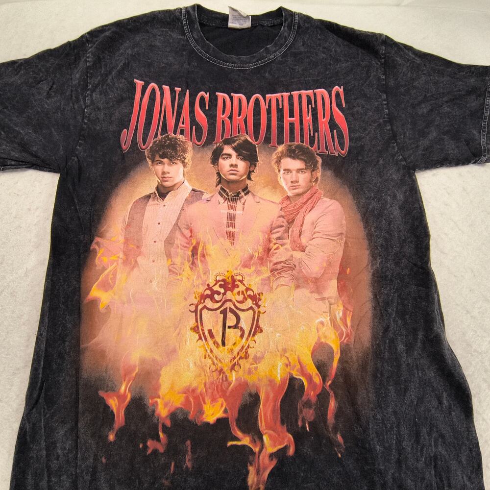 Jonas Brothers Band Short Sleeve Crew Neck T Shirt Womens Size Small S Black
